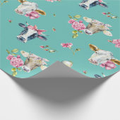 Papier für das Baumuster von Kühen und Klemmen Geschenkpapier (Ecke)