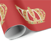 Papier für das Muster in Gold und Rot Geschenkpapier (Rolleneckpunkt)