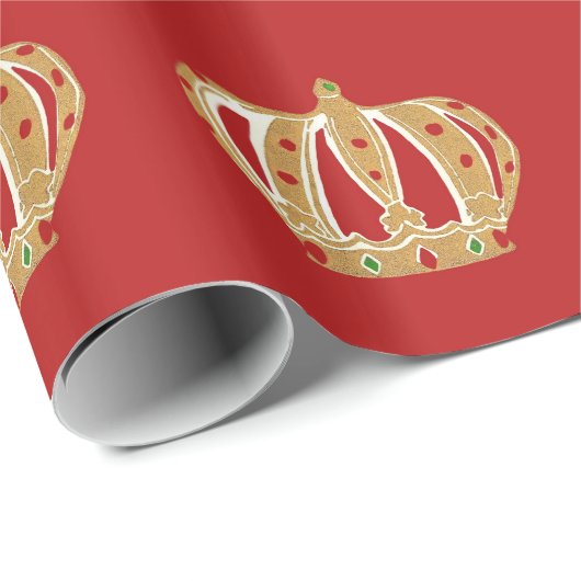 Papier für das Muster in Gold und Rot Geschenkpapier (Rolleneckpunkt)