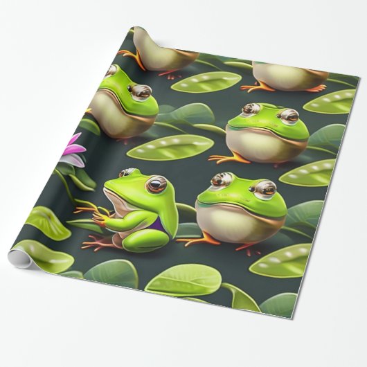 Papier für das Wrapping des Froschdesigners Geschenkpapier (Ungerollt)