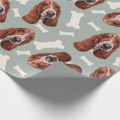 Papier für das Wrapping von Basset-Händen Geschenkpapier (Ecke)