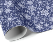 Papier für das Wrapping von Navy und Blue Snowflak Geschenkpapier (Rolleneckpunkt)