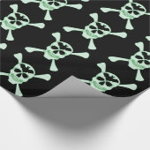 Papier für den grünen Schädel und die Kreuzknochen Geschenkpapier (Ecke)