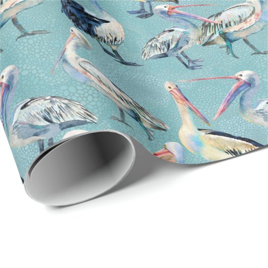 Papier für die Beachpelican Pattern Geschenkpapier (Rolleneckpunkt)