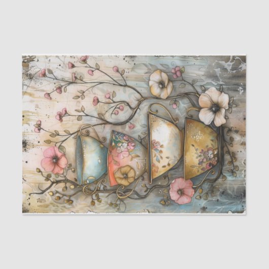 PAPIER FÜR DIE DECOUPAGE-TEEBEREICHE (Vorderseite)