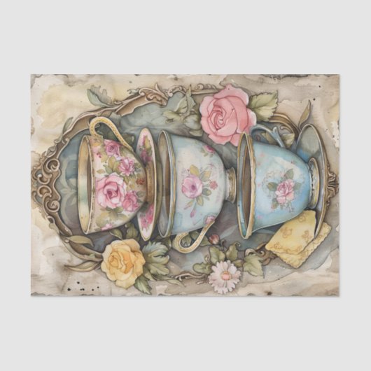 PAPIER FÜR DIE DECOUPAGE-TEEBEREICHE (Vorderseite)