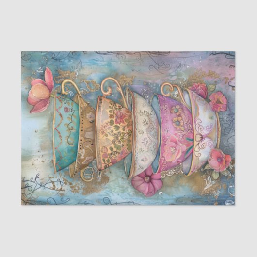 PAPIER FÜR DIE DECOUPAGE-TEEBEREICHE (Vorderseite)