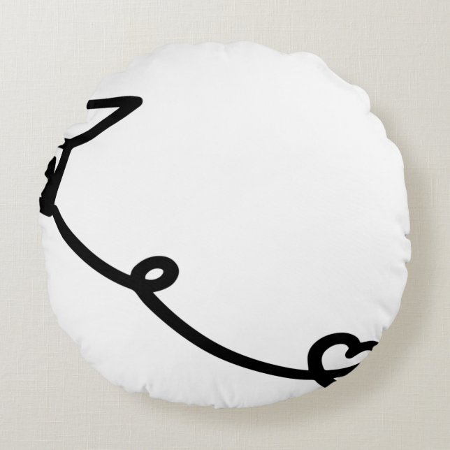 Papier für die Linie Rundes Kissen (Vorderseite)