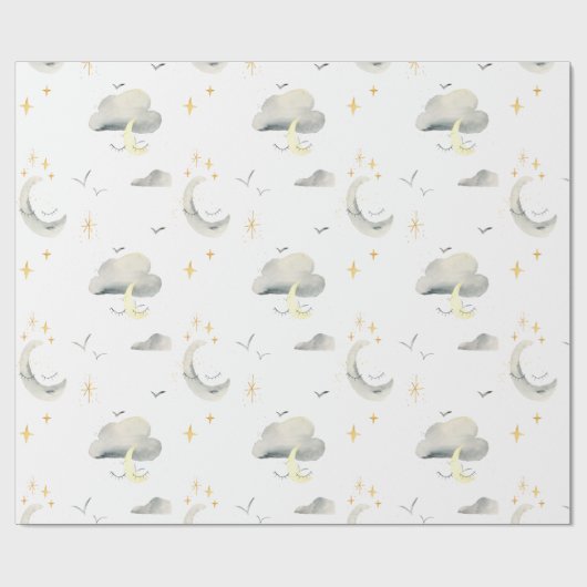 Papier für die nächtliche Himmelfahrt von Mond und Geschenkpapier (Flach)