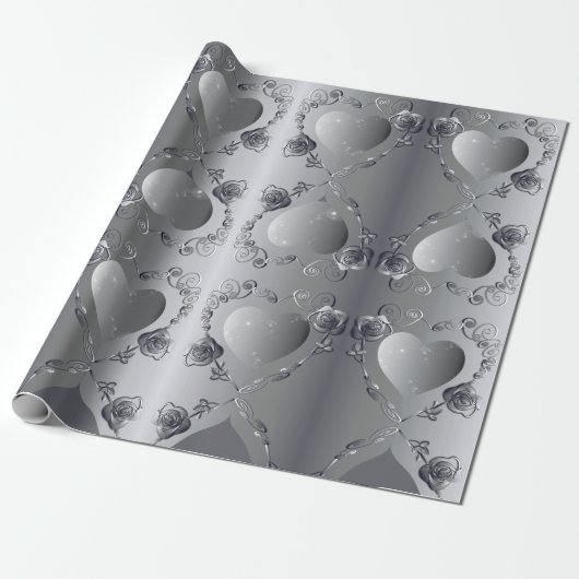 Papier für die Silber-Rose Geschenkpapier (Ungerollt)