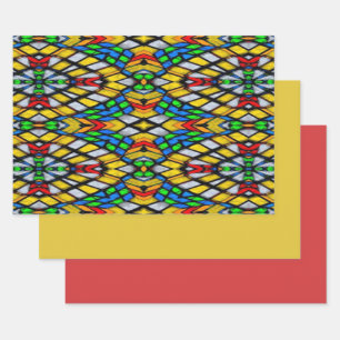 Papier für die Umhüllung von Gelb, Rot und Blau