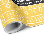 Papier für die Umhüllung von Gelb und Schwarz Geschenkpapier (Rolleneckpunkt)