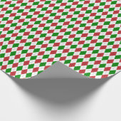 Papier für dunkelrote, grüne und weiße Raute Geschenkpapier (Ecke)