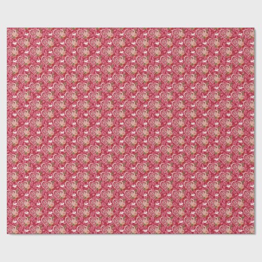 Papier für Herz und Naben Geschenkpapier (Flach)