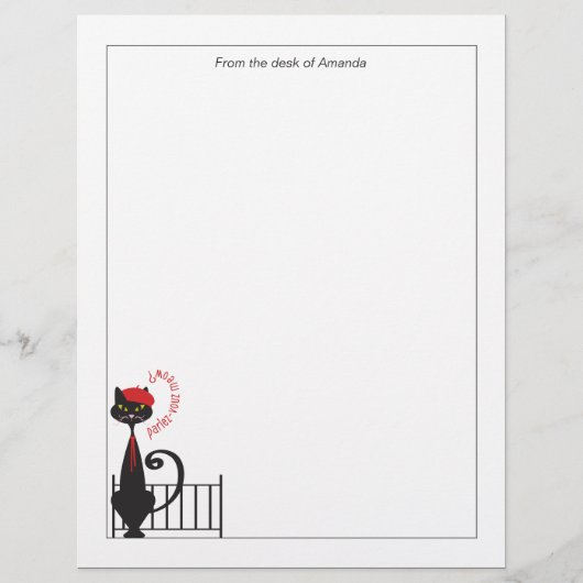 Papier für Katzen Briefbogen (Vorderseite)