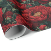 Papier für klassische Petals Peonies Geschenkpapier (Rolleneckpunkt)