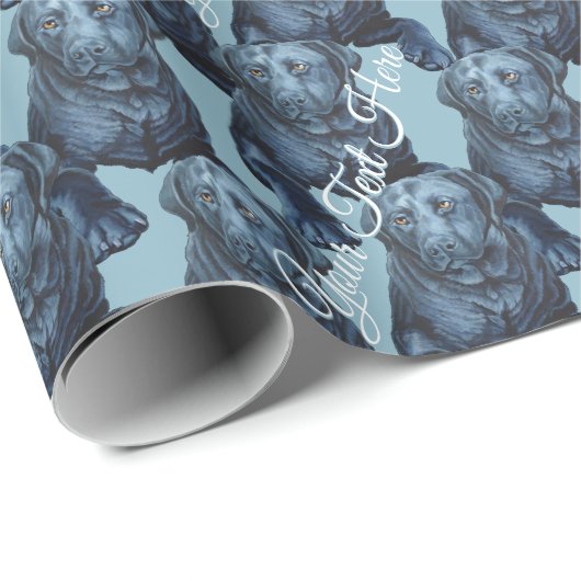 Papier für Labrador-Retriever aus schwarzem Lab Geschenkpapier (Rolleneckpunkt)
