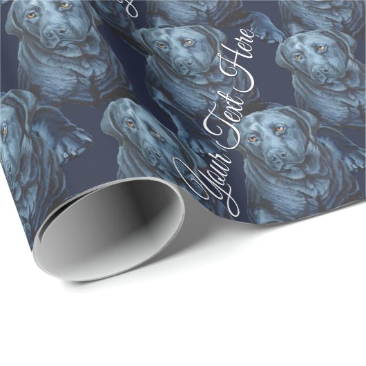 Papier für Labrador-Retriever aus schwarzem Lab Geschenkpapier (Rolleneckpunkt)