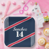 Papier für Marine und Rote Sportarten Pappteller (Party)