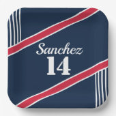 Papier für Marine und Rote Sportarten Pappteller (Vorderseite)