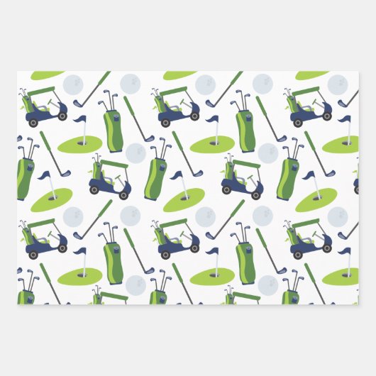 Papier für Navy und Green Golf Wrapping (Vorderseite 3)