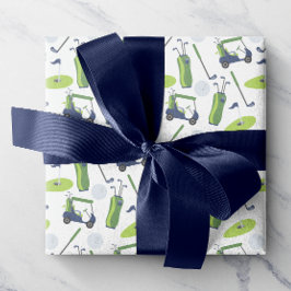 Papier für Navy und Green Golf Wrapping Geschenkpapier