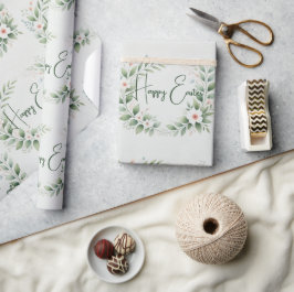 Papier für Pastell-Wrapping mit Grün- und Blumende Geschenkpapier