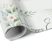 Papier für Pastell-Wrapping mit Grün- und Blumende Geschenkpapier (Rolleneckpunkt)