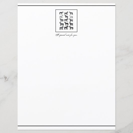 Papier für Pferde schwarz und weiß (Vorderseite)