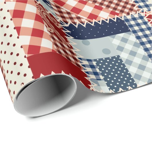 Papier für Rot, Weiß und Blau Geschenkpapier (Rolleneckpunkt)