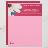 Papier für Schreibwaren (rosa Daisy B) RFPMDesign (Vorne/Hinten)