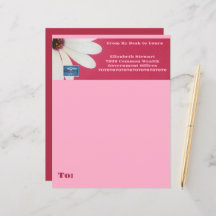 Papier für Schreibwaren (rosa Daisy B) RFPMDesign 