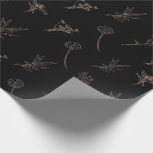 Papier für Schwarz-Gold-Flora-Umschläge Geschenkpapier (Ecke)