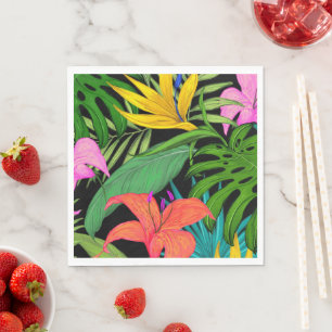 Papier für tropische Blume und Palm-Blätter Serviette