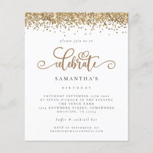 PAPIER   Geburtstagseinladung mit goldenem Glitter