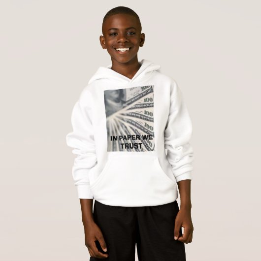 Papier-Geldfan, IM PAPIER VERTRAUEN WIR Hoodie (Vorne ganz)