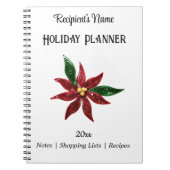 Papier gequillt Poinsettia Urlaubsplaner Notizblock (Vorderseite)