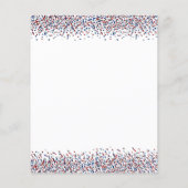 PAPIER | Glitzer Red Blue 4. Juli Party Einladung (Hinten)