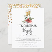 Papier | Gold Confetti Champagner Party einladen (Vorne/Hinten)