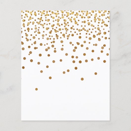 Papier | Gold Confetti Champagner Party einladen (Rückseite)