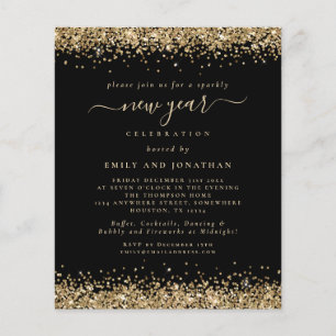 PAPIER Gold Glitter Schwarz Silvesterparty