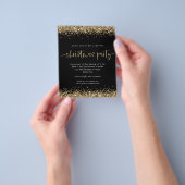 PAPIER | Gold Glitzer Black Christmas Party Einlad (Gruppe)