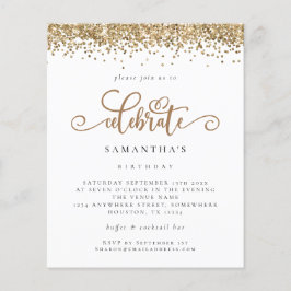 PAPIER | Gold Glitzer Celebrate Birthday Invite