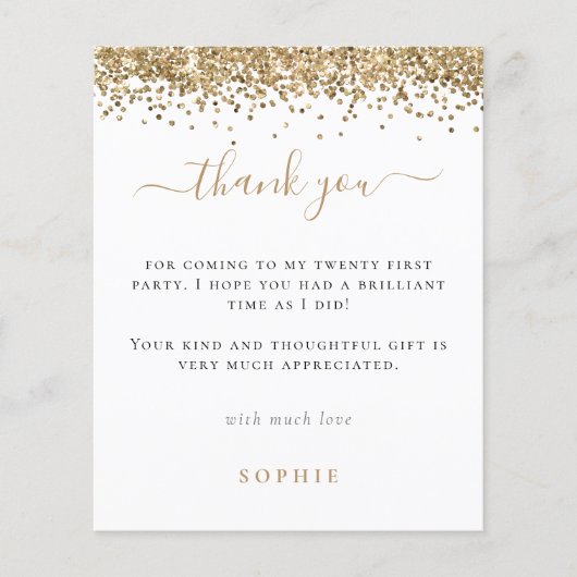 PAPIER | Gold Glitzer Foto 21. Party Dank (Vorne)