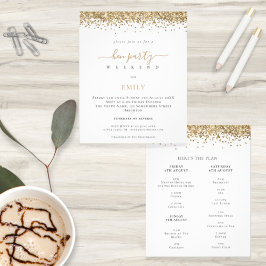 PAPIER | Gold Glitzer Hen Weekend Einladung