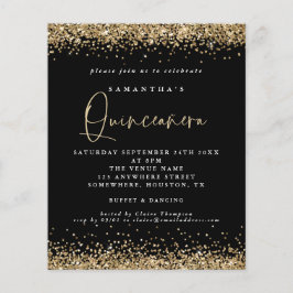 PAPIER | Gold Glitzer Quinceañera 15. Party Schwar