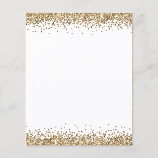 PAPIER | Gold Glitzer Script Silvester Einladung (Hinten)