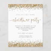 PAPIER | Gold Glitzer Script Weihnachts-Party Einl (Vorne)