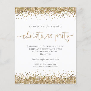PAPIER Gold Glitzer Script Weihnachts-Party Einl