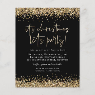 PAPIER   Gold Glitzer Weihnachten Lasse Party Blac